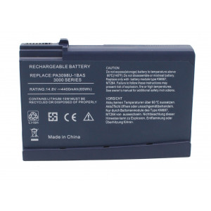 Battery for Toshiba  Satellite 1200, Satellite 1200-S121, Satellite 1200-S122, Satellite 1200-S252, Satellite 3000, Satellite 3000-100, Satellite 3000-214, Satellite 3000-400, Satellite 3000-514, Satellite 3000-601, Satellite 3000-S304, Satellite 3000-S35