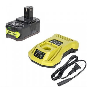 18V Battery and Charger Combo for Ryobi 18-Volt Cordless Tools Battery and P117 Charger, Cell9102 18V Battery Capacity Output 5.0Ah