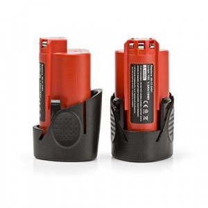 2 Pack 12-volt Lithium Battery for Milwaukee M12, 48-11-2401, 48-11-2402, 48-11-2420, 48-11-2430, 48-11-2440, 48-11-2460, 48-11-2411, 48-11-2412