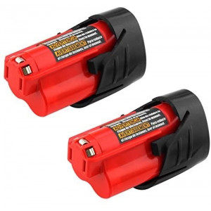2 Pack 12V 3000mAh Lithium-ion Replacement Battery Compatible with Milwaukee Battery XC 48-11-2410 48-11-2420 48-11-2411 12-Volt Cordless Tools Batteries